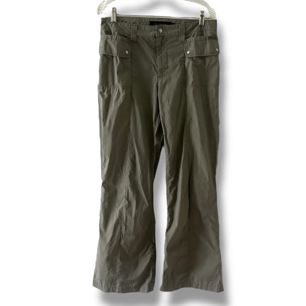 Vintage Y2K Calvin Klein Jeans Gray/Green Nylon Bootcut Pants Women's Size 6